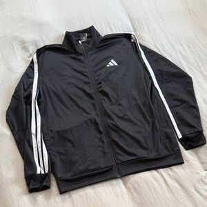 Adidas Men's Black and White Track Jacket
